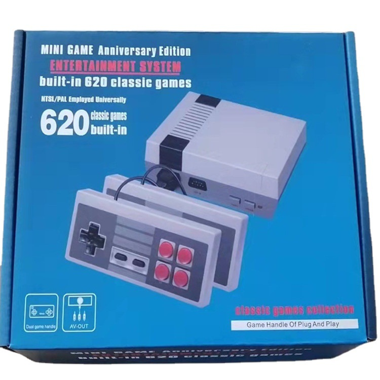Juego NES620 8-bit FC mini dos conexión clásica nostálgica TV consola roja y blanca_voghion.com