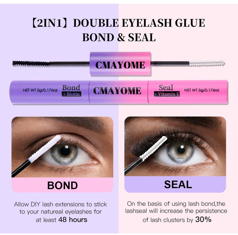 Segmented Single - Cluster DIY False Eyelash Glue & Tweezers Set 10 - 16mm, 3 - Style Mixed, Natural And Versatile Lashes_voghion.com