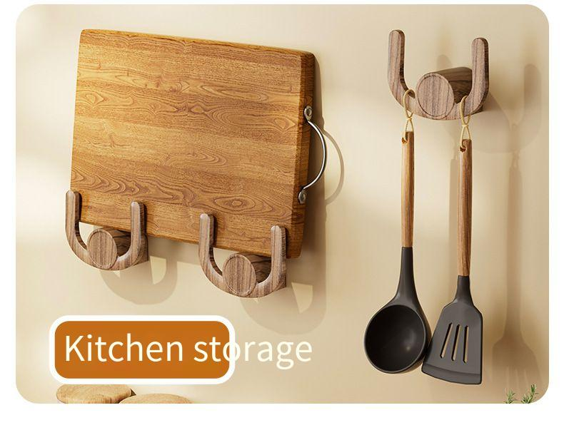 Peach Wood Grain Slipper No-Drill Bathroom Multifunctional Storage Shoe Wall Hanging Rack_voghion.com