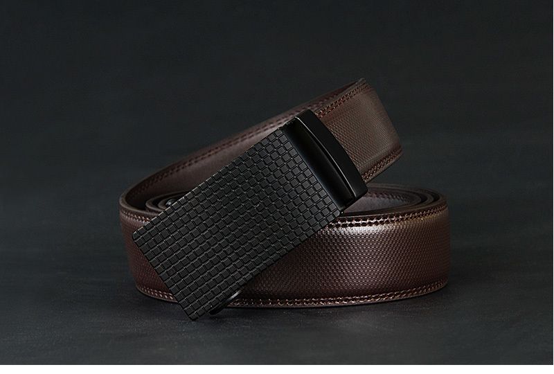 Cinturón de piel de vaca auténtica de alta calidad para hombre, automático, vintage, con hebilla de trinquete, de HOT COWATHER, 110-130 cm de largo_voghion.com