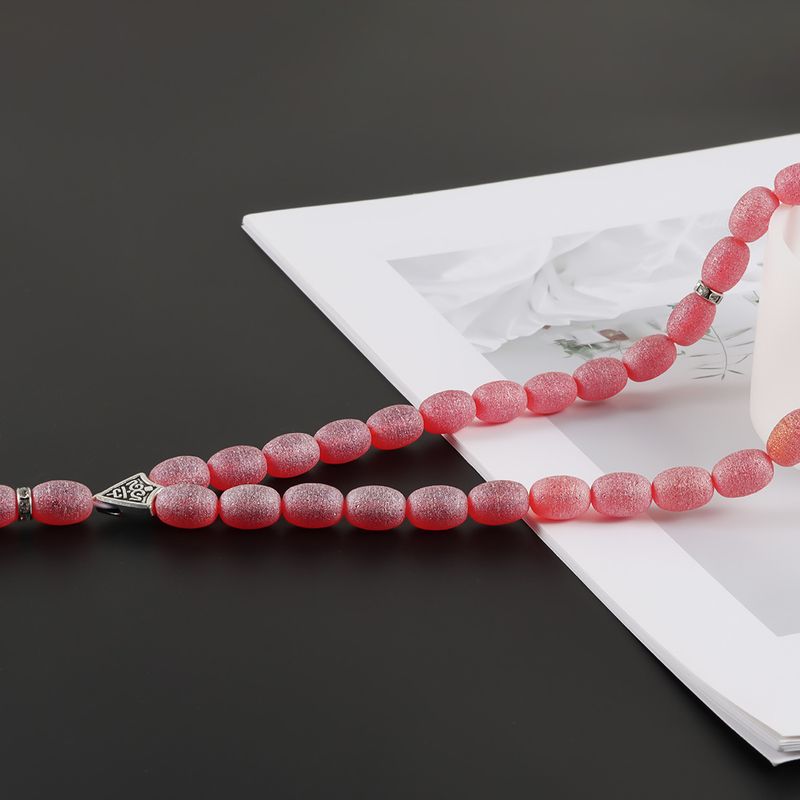 Rosario musulmán árabe de Oriente Medio, 33 cuentas ovaladas esmeriladas, pulsera de oración BR2210_voghion.com