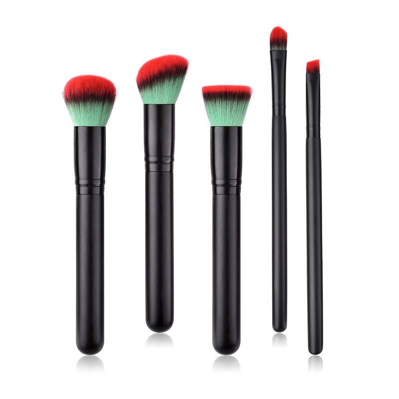 Pennelli per trucco da 5 pezzi, strumenti di bellezza, manico in legno Yuncai, tubo per la bocca, capelli in nylon GUJHUI_voghion.com