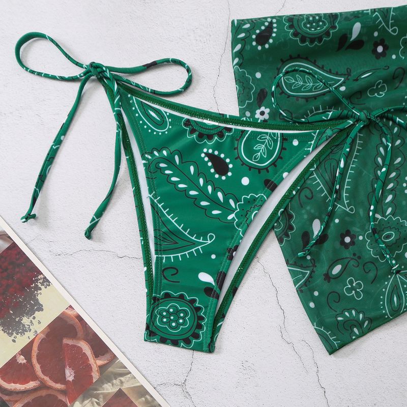 Meerkleurige driehoekige gaasrok voor dames, driepuntsbikini die meisjes moeten hebben_voghion.com