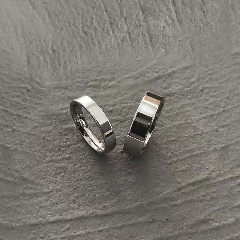 Non-Fading Personality Self-Discipline Titanium Steel Men's Plain Band Women's Minimalist Style Simple Niche Couple_voghion.com