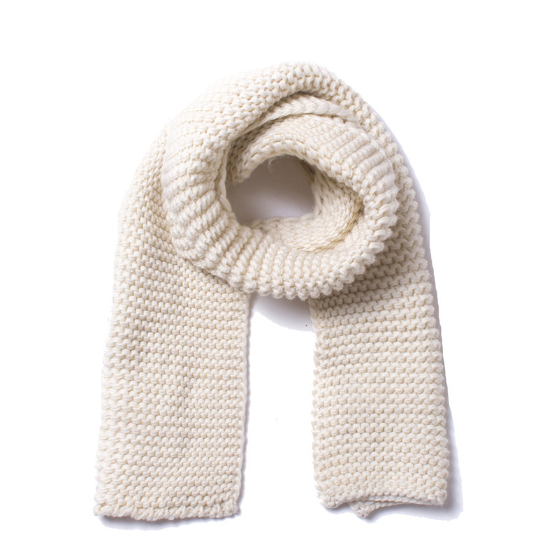 Women's Scarves thick woolen knitted solid color scarf thickened men and women couple knitted scarf _voghion.com