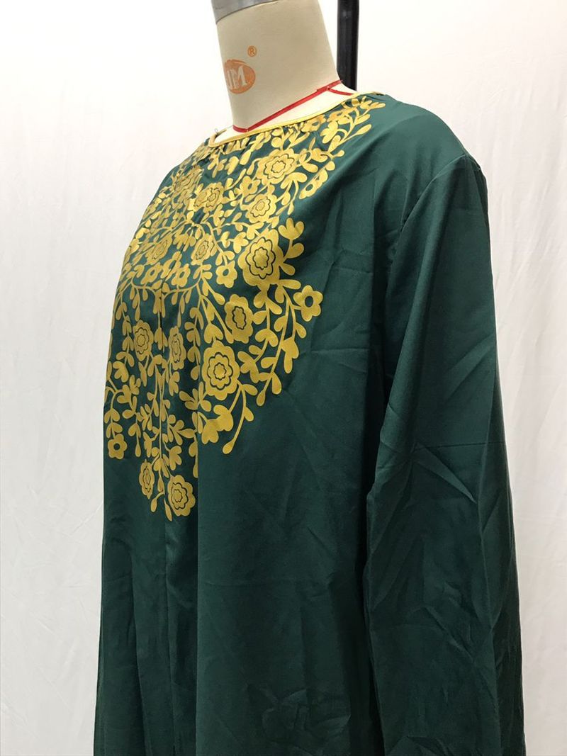 Muslim Abaya Islamic Clothing For Women Dubai Kaftan Robe Dress Turkish Abaya Printed Robes Long Dress Elbise Traditional Cloth_voghion.com