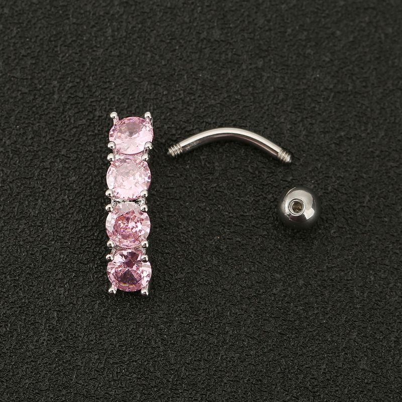 Piercing per ombelico a forma di C con diamante - Piercing per il corpo in stile europeo e americano, piercing ipoallergenico per donna_voghion.com