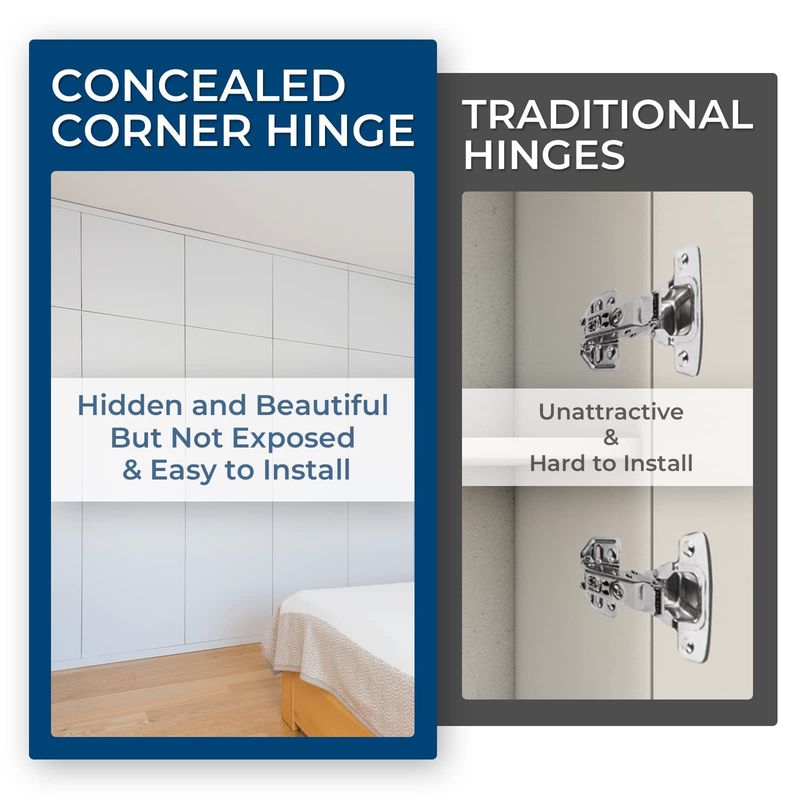 2 Set Recessed Hinge Door Hinges 105°, Wooden Door Minimalist World Hinge Silent Buffer Adjustable Hidden Wooden Door Hinge Heavy-Duty Hinge Glass Doo_voghion.com