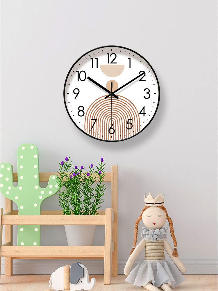 Yipula 6633 Reloj de pared nórdico simple de cuarzo para sala de estar, silencioso y con barrido de segundos._voghion.com
