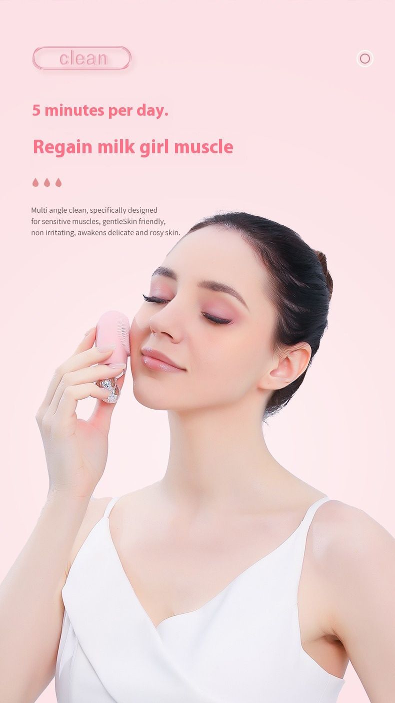 Detergente viso in silicone - Dispositivo di bellezza elettrico per la pulizia dei pori e il massaggio lifting_voghion.com