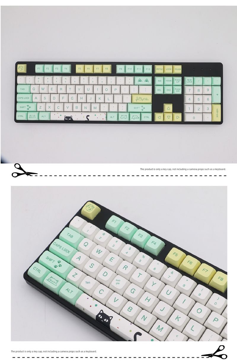 Key PBT Sublimation XDA Ball Height Small Full Set Keyboard Cap Magic Cat Selling Q Cute_voghion.com
