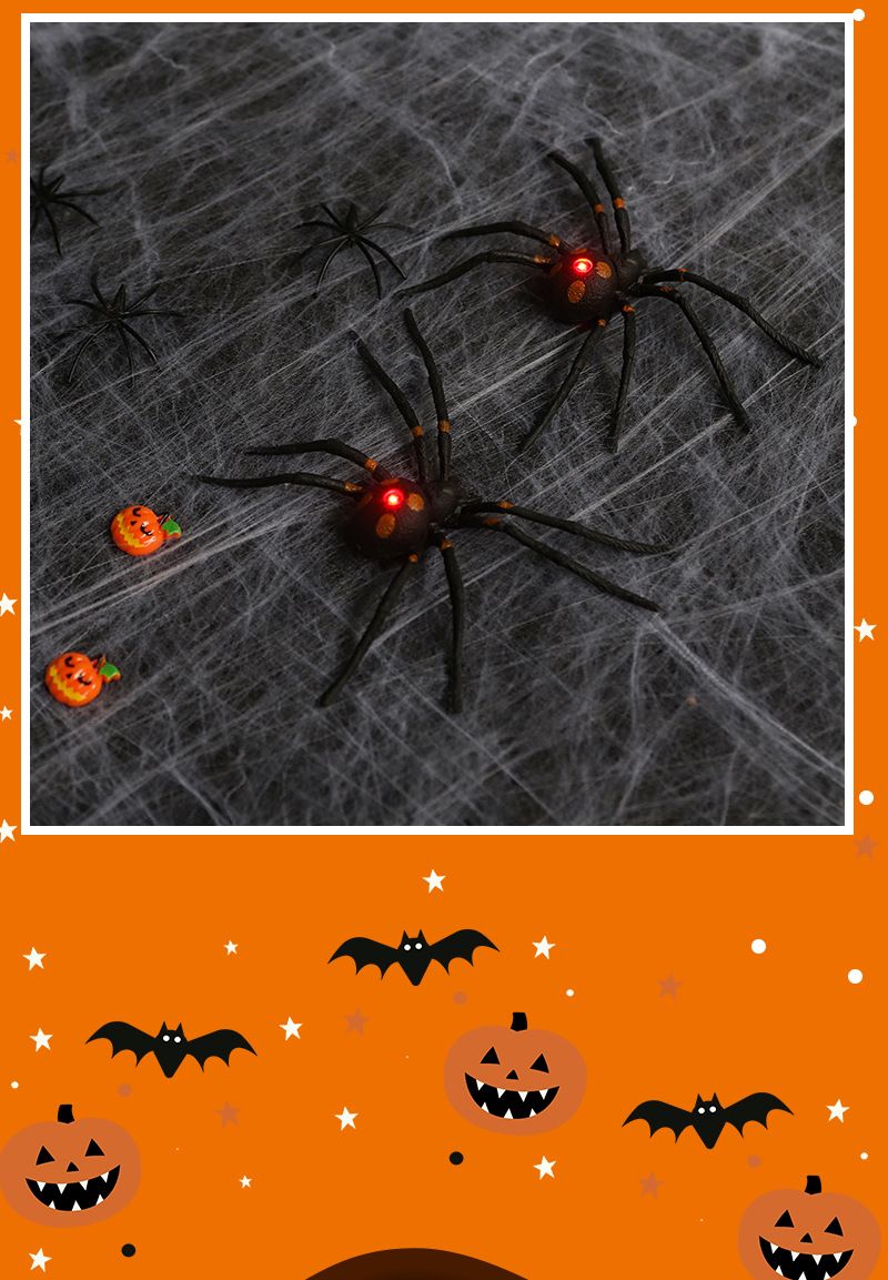 Glow-in-the-Dark Halloween Spider Prank Toy - Realistic LED Eye Plastic Spider For Scary Decorations & Party Pran_voghion.com