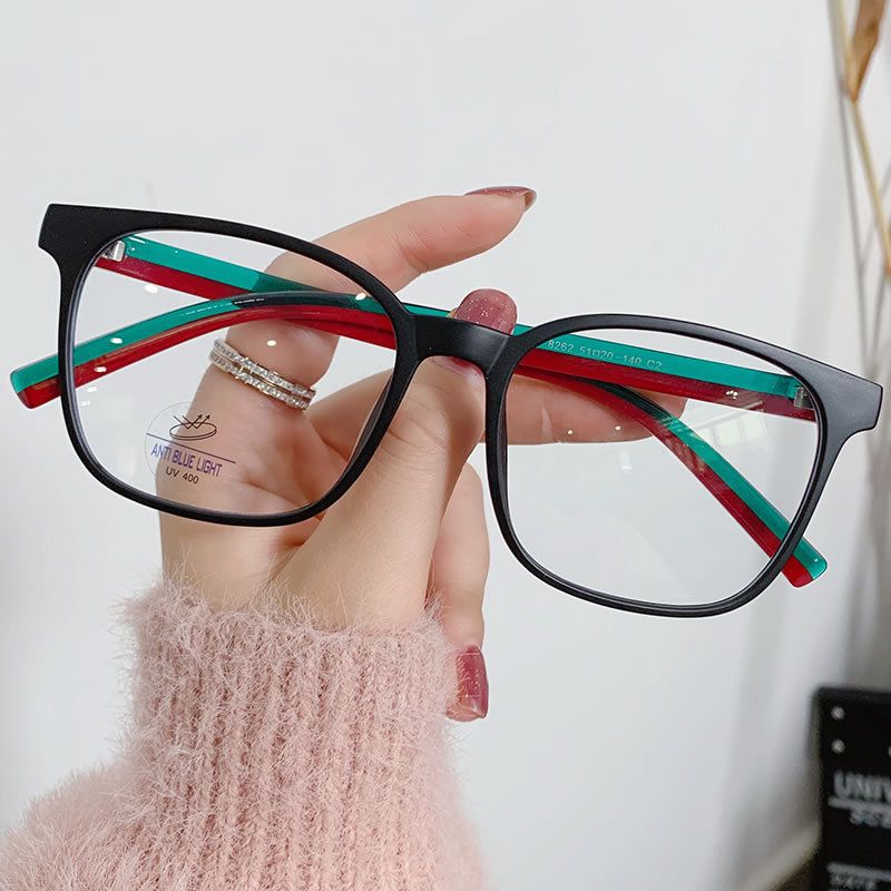 New anti blue glasses, without degree, flat light for viewing mobile phone eye protection TR90, cross mirror 8262_voghion.com