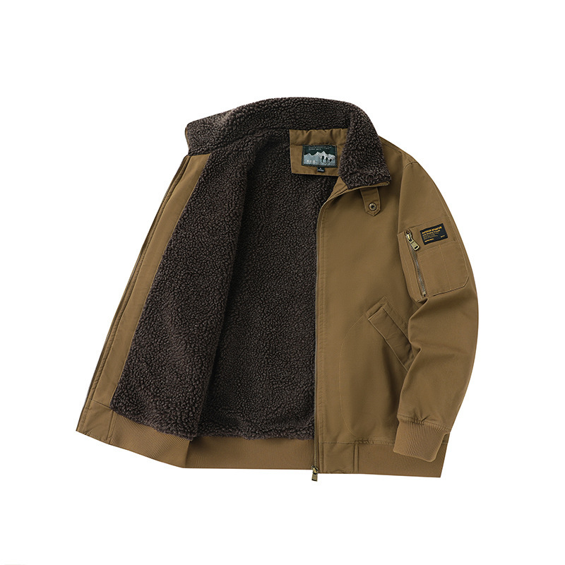 Nuova giacca foderata in pile da uomo, stile autunnale e invernale, puro cotone, lavata, ispessita, giacca da volo per esterni, cappotto in cotone_voghion.com