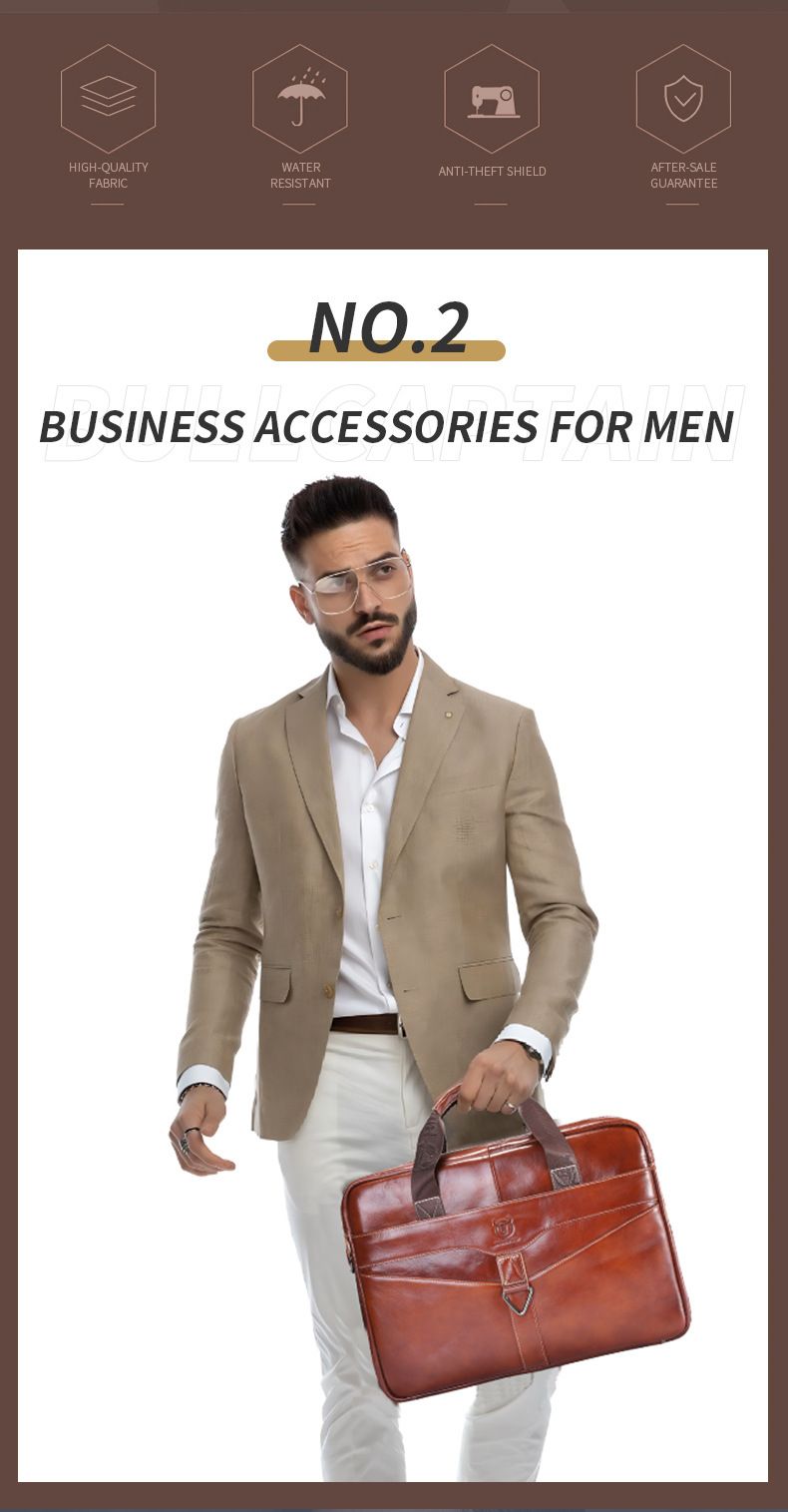 Borsa da uomo d'affari Captain Niu, borsa a tracolla alla moda, primo strato in pelle bovina, borsa da uomo multifunzionale di grande capacità_voghion.com