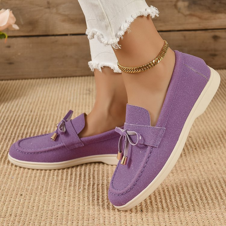 Scarpe basse comode di grandi dimensioni pigre in un solo passaggio da donna primaverili e autunnali_voghion.com