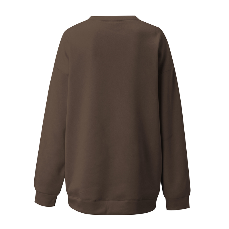 Women's off-the-shoulder long-sleeved sweatshirt mysterious printed fleece top_voghion.com