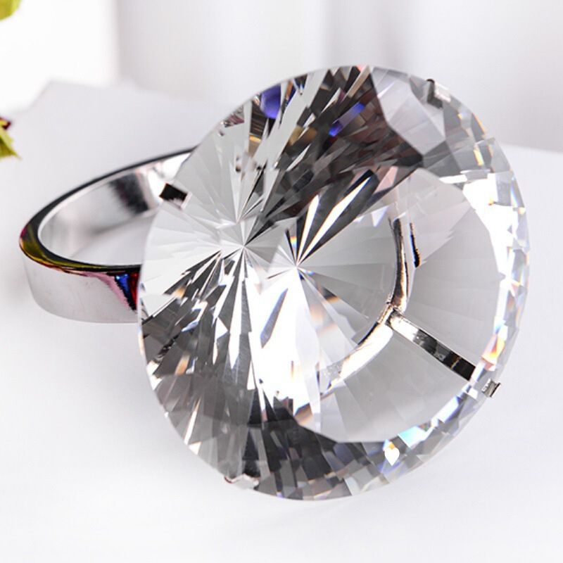 Velký diamantový prsten s krystalem, návrh, bílé hodinky, rekvizity, Qixi dárek pro přítelkyni a manželku Vánoce_voghion.com