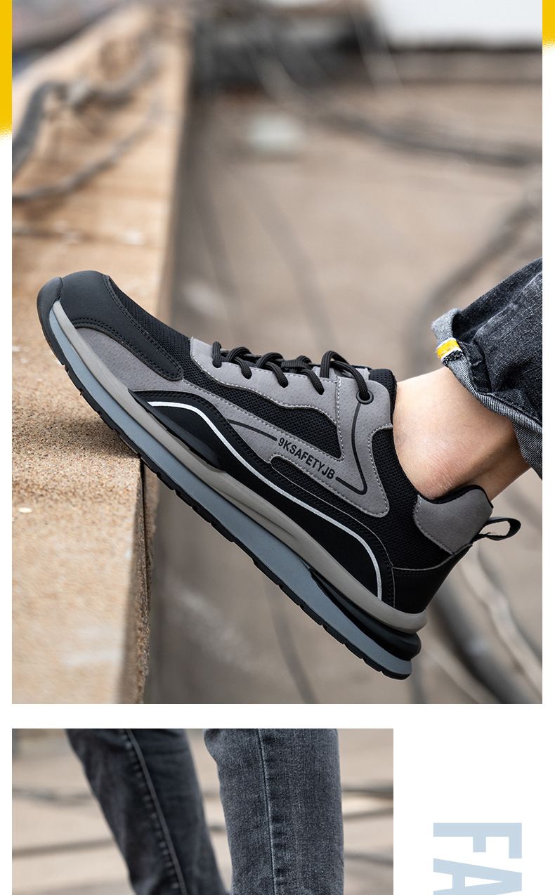 Arbeidsbeschermingsschoenen, anti-impact en anti-lek veiligheidsschoenen voor heren, ademend, lichtgewicht en slijtvast_voghion.com