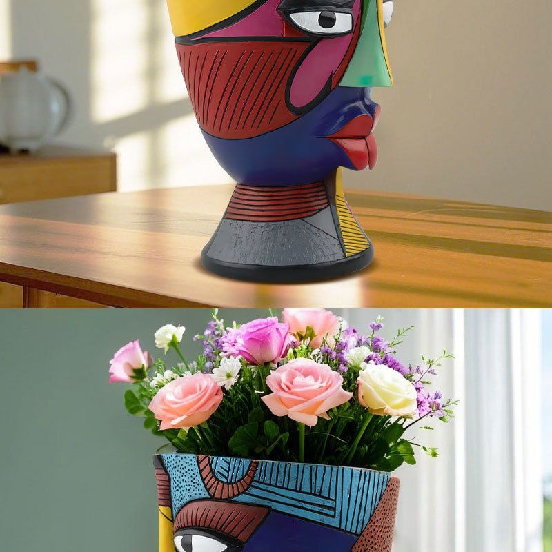 Hot Selling Colorful Enchanting Abstract Creative Human Face Home Desktop Planting Flower Pot Ornament_voghion.com