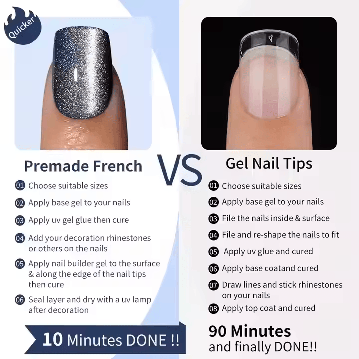 SheSlay Cat Eye Glitter Gel Press-On Nails | 120pcs Short Square | Glossy & Handmade_voghion.com