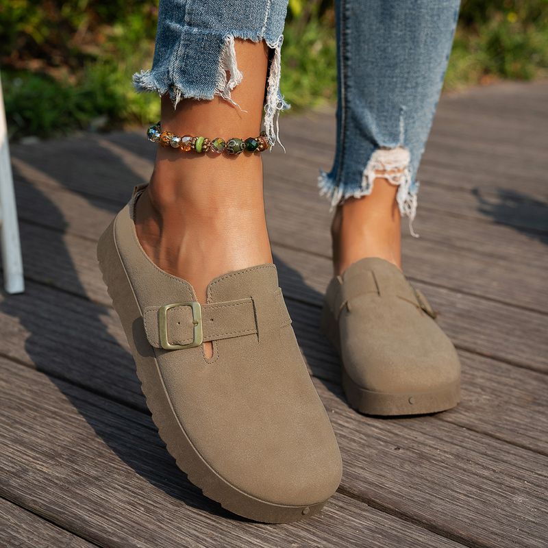 Women's 2025 New Four Seasons Casual Soft Sole Backless Clogs Cork Half Slippers_voghion.com