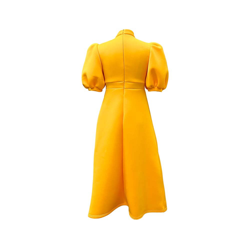 Rochie de banchet pentru femei de marime mare de vara nou bowknot doamnelor de culoare solida fusta cu maneca scurta _voghion.com