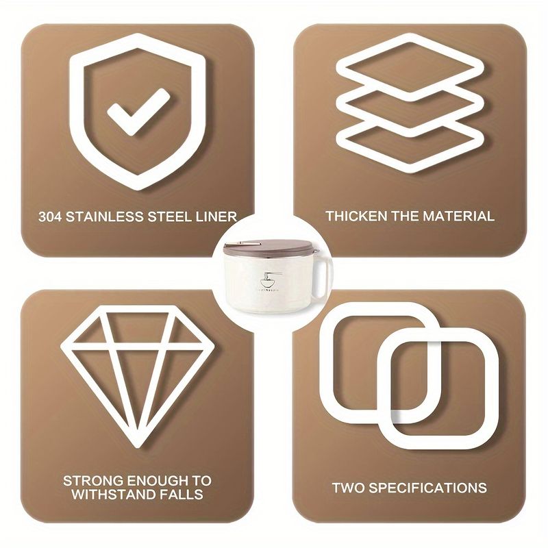 Instant-Nudelschüssel aus Edelstahl mit Deckel, doppelschichtig isolierter Behälter für warme Speisen zur maximalen Temperaturerhaltung für den Einsatz im Homeoffice_voghion.com