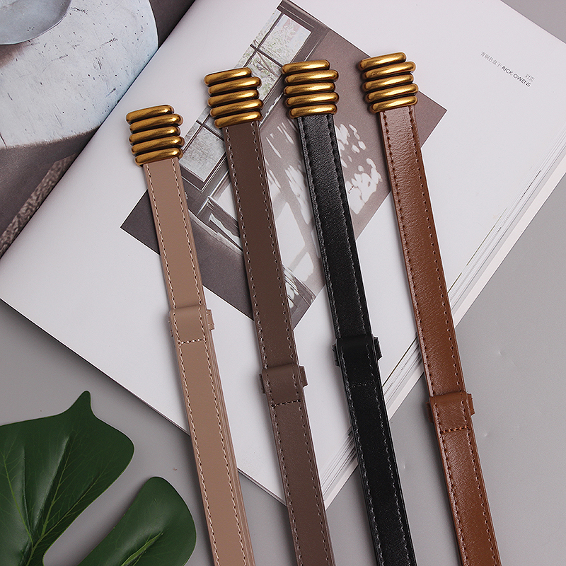 Cintura con gancio regolabile in pelle bovina alla moda per cintura casual versatile semplice da donna, cappotto decorativo, cardigan in vita_voghion.com