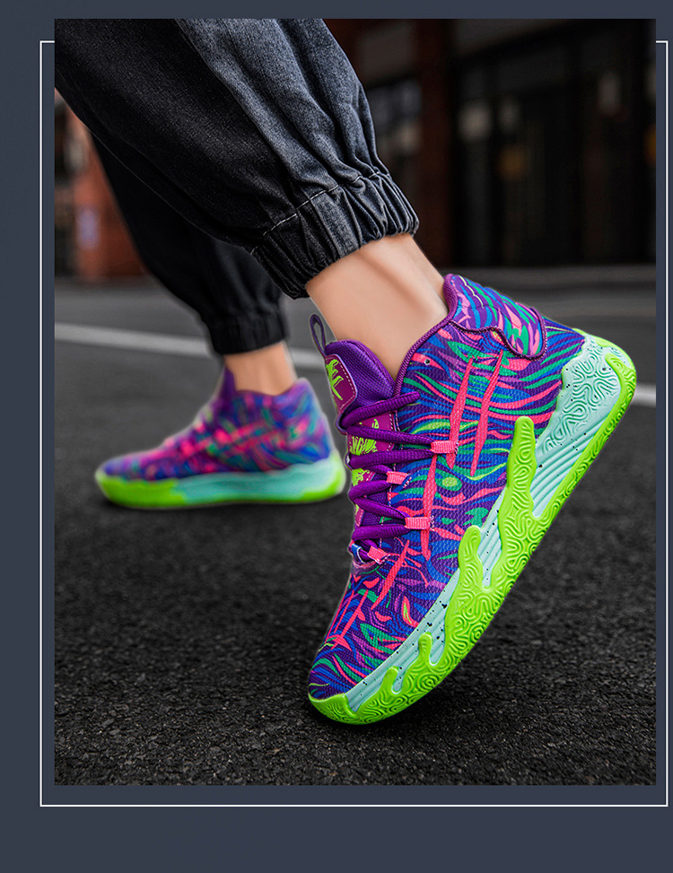 Zapatillas deportivas de baloncesto para estudiantes varones, prácticas zapatillas deportivas para niños con suelo de cemento que absorben los golpes, resistentes al desgaste y antideslizantes_voghion.com