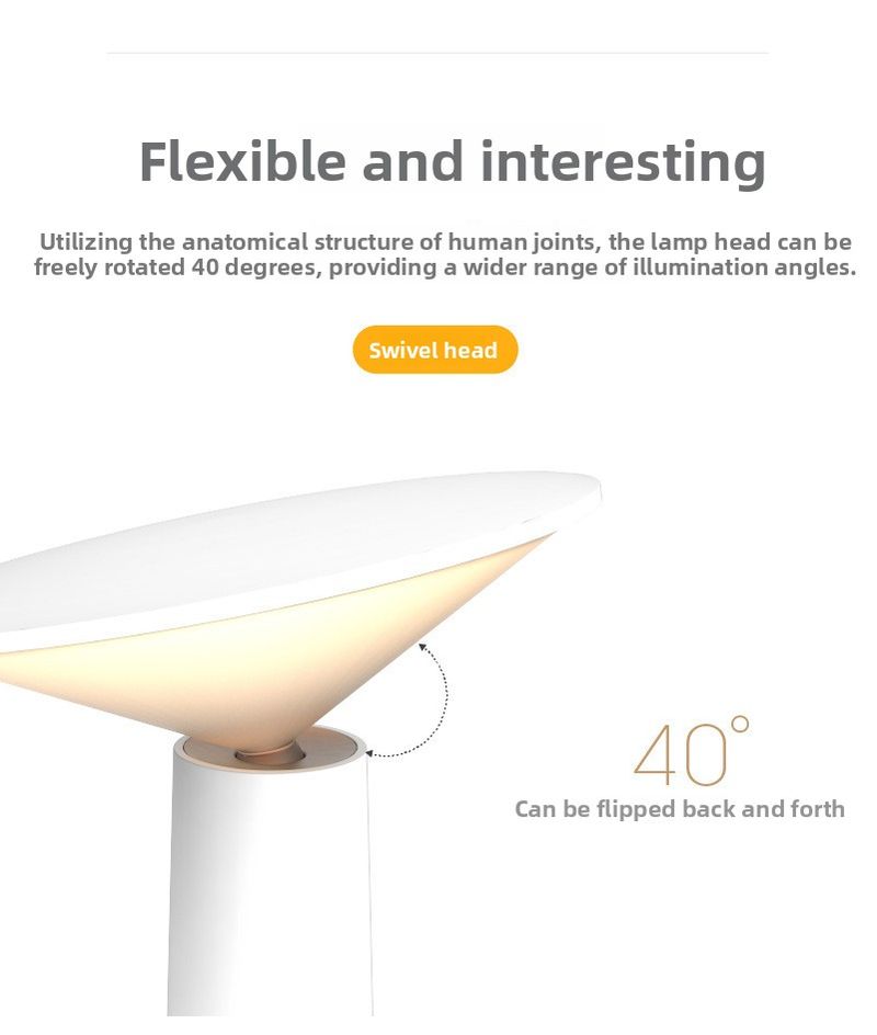 Eye Protection Rechargeable New Folding Reading Study Desk Lamp Home Bedroom Touch Three-Color Stepless Dimming Gift_voghion.com