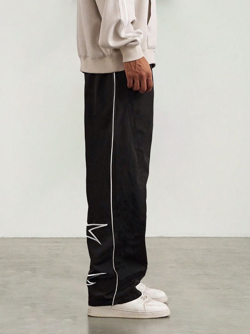 Men’s Casual Pants – Retro Loose Fit With Cosmic Embroidery, Drawstring Waist (S-XXL, 5 Colors) – Lightweight & Breathable For Summer_voghion.com