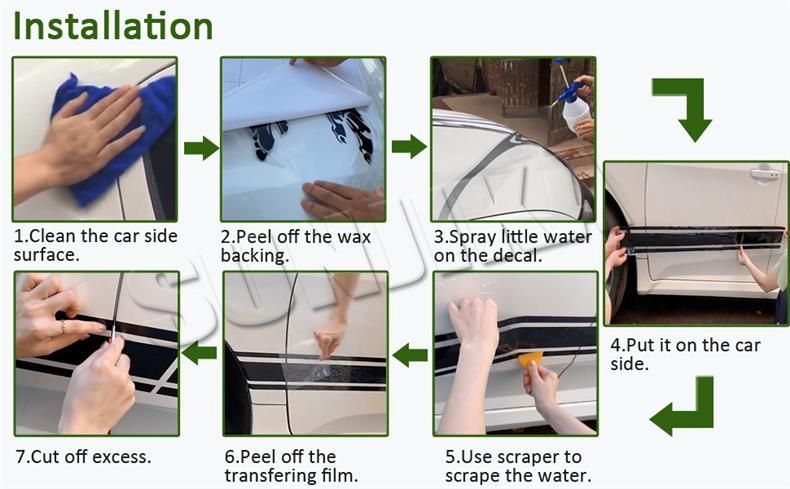 Body Waistline Side Skirt Stripes Decals Full Car Stickers_voghion.com