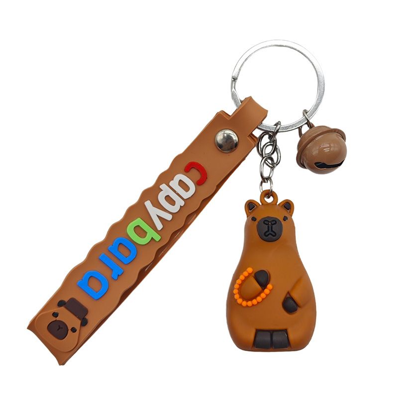 Squisito zaino per studenti, portachiavi multifunzionale, ciondolo a forma di simpatico peluche a forma di capibara._voghion.com