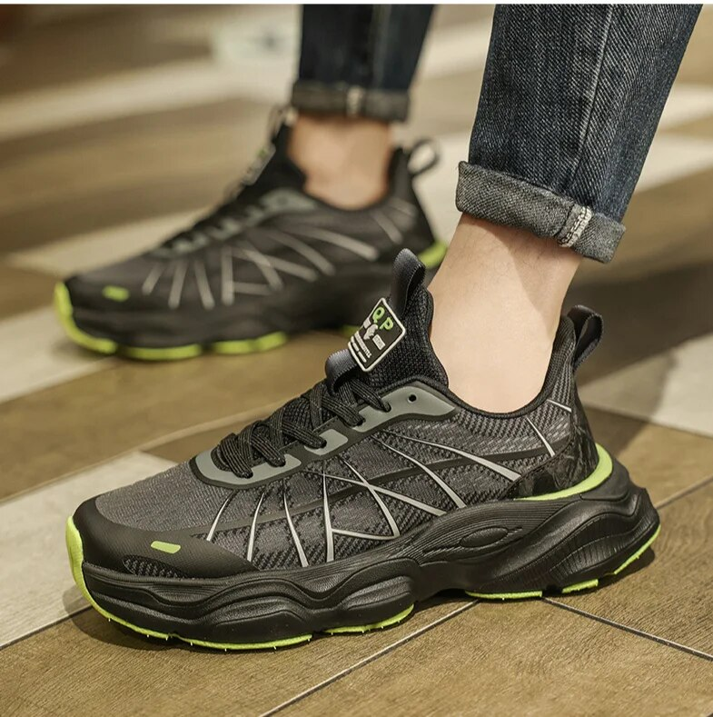 Nuove scarpe da corsa in rete, scarpe da papà traspiranti con suola spessa primaverili ed estive_voghion.com