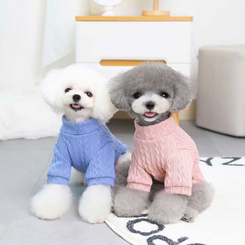 Pet nuovo Teddy piccolo cane pet abbigliamento autunno e inverno 21 quattro colori maglione_voghion.com