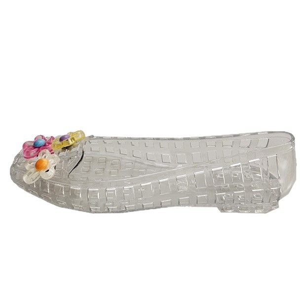 Jelly Shoes Kadın Sığ Tek Ayakkabı Kristal Ayakkabı Kare Başlı Havalı Terlikler Tembel Tek Pedal Yetişkin_voghion.com
