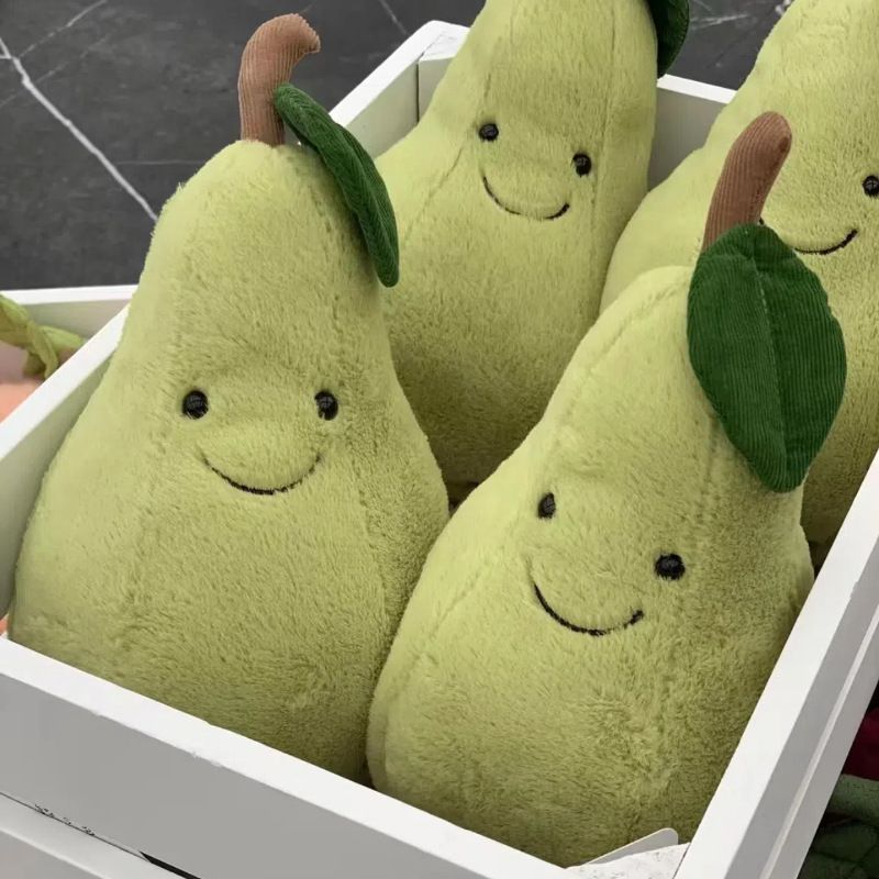 Muñeco de peluche suave británico divertido con forma de melocotón y pera, bonito regalo de cumpleaños_voghion.com