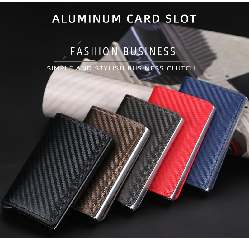 Borsa a quadretti Baellerry Scatola in metallo e alluminio Copertina automatica per carte pop Portafoglio da uomo RFID da donna_voghion.com