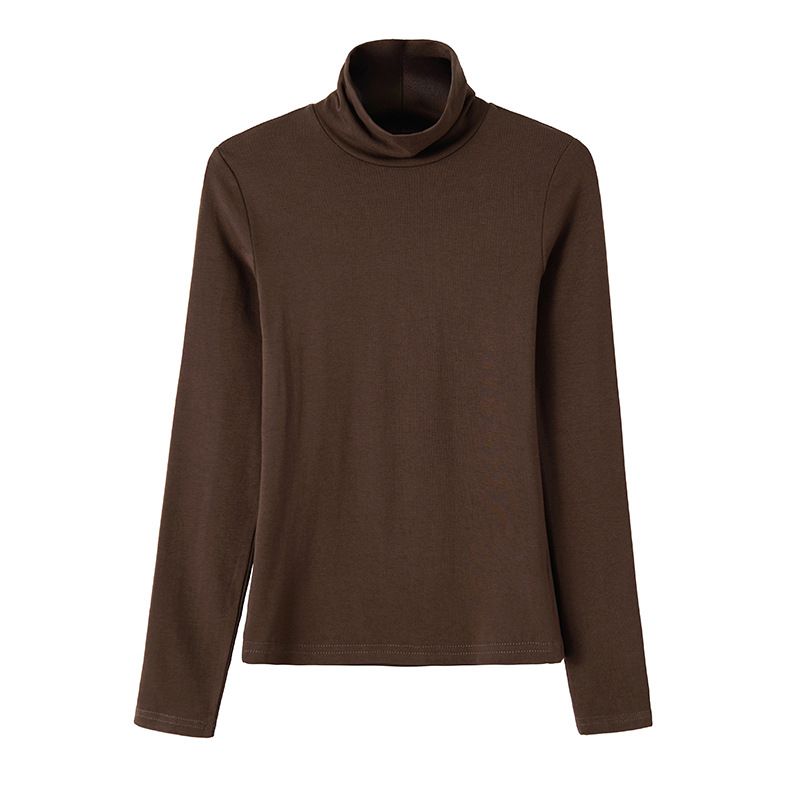 2025 #Superior Choice # T-shirt à col montant et manches longues en coton doux et agréable pour la peau pour femme Automne/Hiver 2025_voghion.com