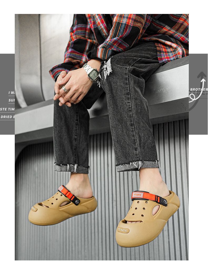 Zomerpaar Tuinschoenen EVA Gatenschoenen Heren Outdoorkleding Dames Sandalen Casual Baotou Slippers Heren Strandschoenen Trendy_voghion.com