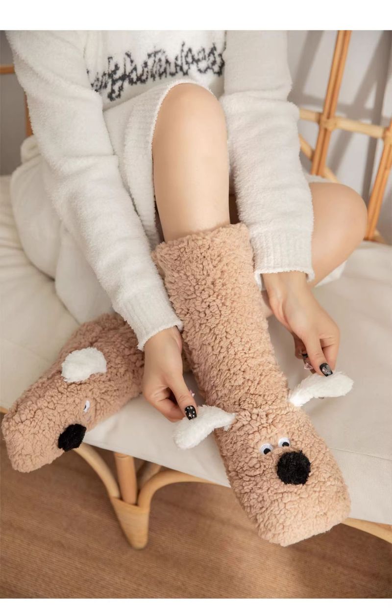 Ladies Winter Warm Plush Socks Thickened Coral Plush Socks Plush Socks Sleeping Home Floor Socks_voghion.com