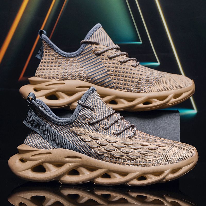 Scarpe da uomo alla moda con suola spessa, in tessuto a squame di pesce, taglie forti, di alta qualità, appiccicose e sportive estive_voghion.com