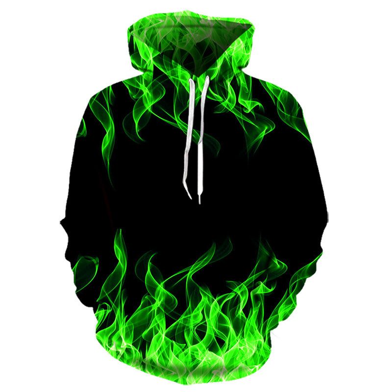 Felpa con cappuccio da uomo con stampa 3D di fiamme creative del 2025, stile Harajuku Y2K, oversize, per bambini, per primavera e autunno_voghion.com