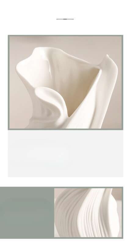 Nordic Creative Ceramic Vase Rotating Aesthetic Ornament Advanced Living Room Entrance Desktop Dining Table Dried Flower_voghion.com