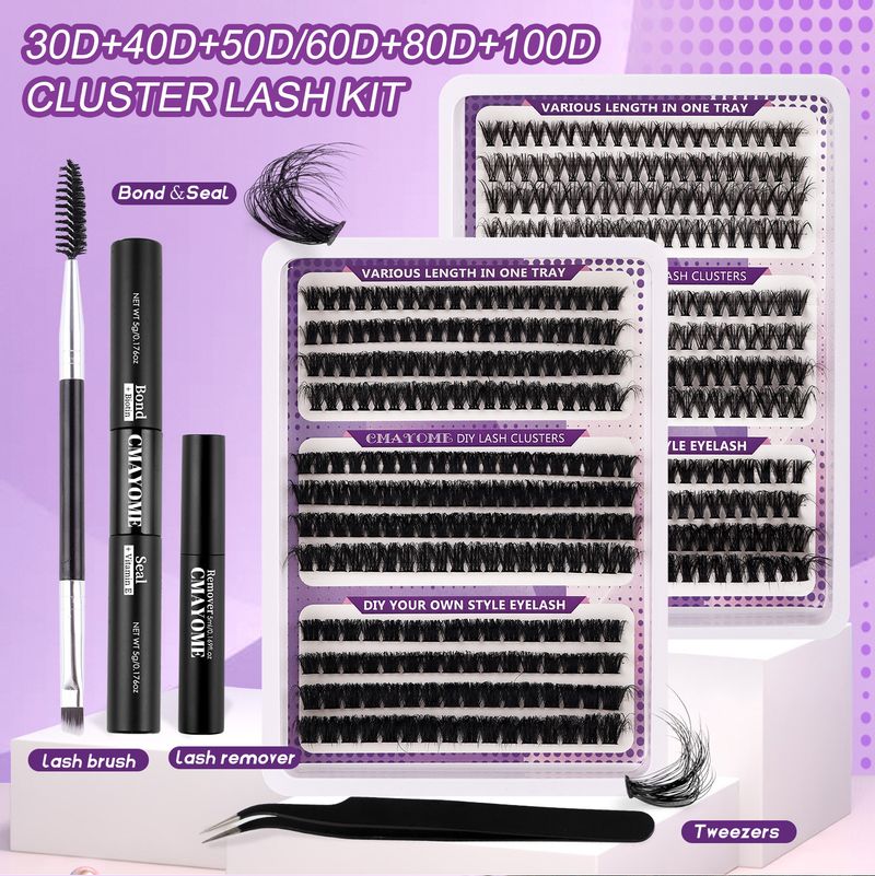 False Eyelashes Diy False Eyelash Extension Kit Single Cluster 10 16mm Length Mixed Eyelashes_voghion.com