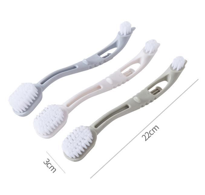 Aufhängbare Schuhreinigungsbürste für das Badezimmer mit Doppelkopf und langem Griff, Schuhwaschbürste, multifunktionale Reinigungsbürste mit weicher Bürste_voghion.com