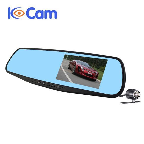Heißverkaufte Auto-DVR-Dashcam-Rückspiegelmodell, Zweikanal-4,3-Zoll-HD-Dashcam_voghion.com