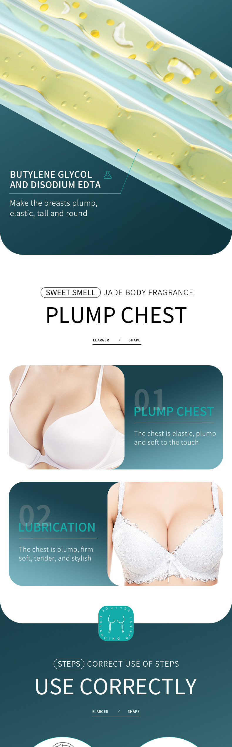 SADOER Lozione all'estratto di cocco Essenza rassodante per il seno Olio essenziale per la cura del massaggio ricco_voghion.com