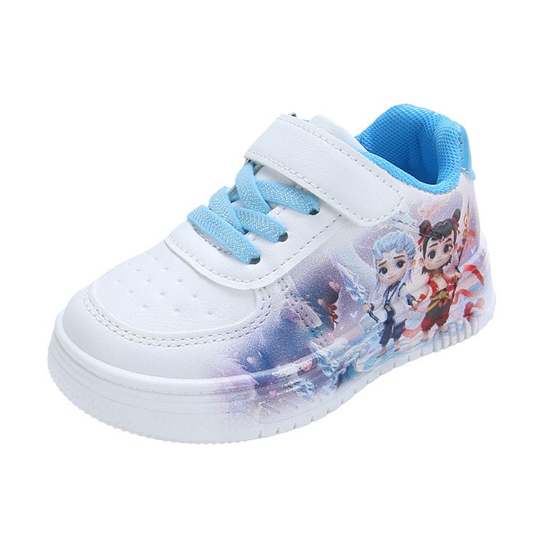 Girls' Board New Boys' Cartoon Sports 2025 Spring Autumn Children's White Shoes, Fashionable Casual Shoes For Middle And_voghion.com